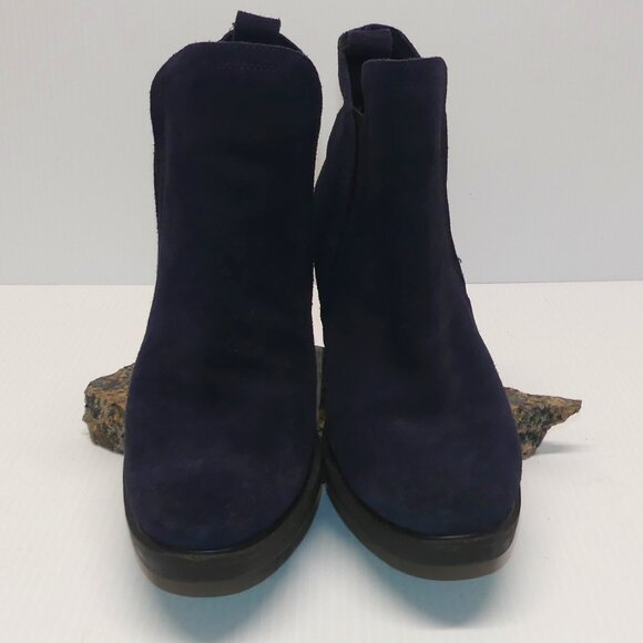 Women's Bos&Co Belfield blue ankle block heel boot suede sz 8/8.5 - Picture 6 of 11